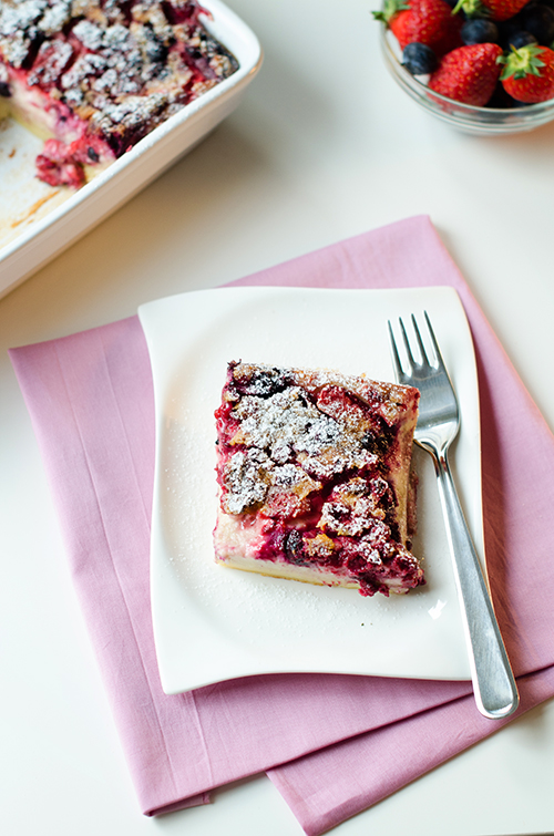 Mixed Berry and Coconut Clafoutis