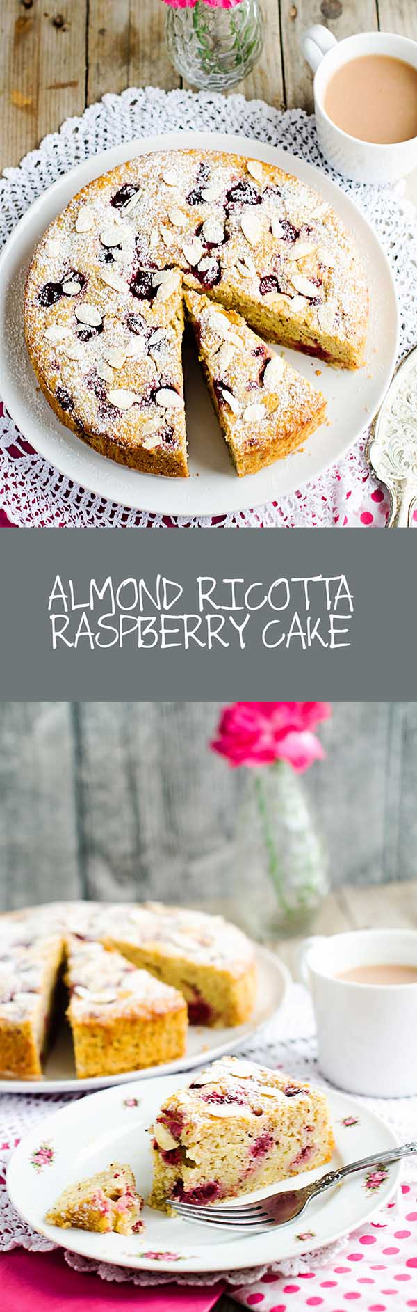 Almond Ricotta Raspberry Cake